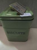 Green Living Nostalgia Kitchen Craft Buscuit tin. Approx 20cm Tall. New with tags