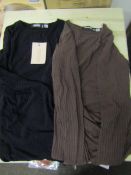 26x Packs Of 2 Womans Tops Black & Brown - Size: 6 To 8 - Mostly All Packaged & Good Condition.