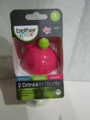 2x Brother Max 2 Drinks In 1 Bottle 12+ Months, Pink - New & Packaged.