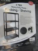Asab 4 Tier Plastic Shelving Unit, Unchecked & Boxed.