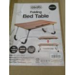 Asab Walnut Folding Bed Table - Size: 60 x 40 x 28cm - Unchecked & Boxed.