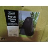 Asab Pop-up privacy tent.(ideal for using a camping toilet) Boxed but unchecked