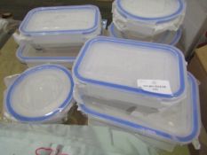 7x Various Plastic Storage Containers With Lids - All Appear To Be Im Good Condition.