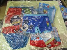 5 X Pairs of various Boys Swimming Trunks Various Ages 4yrs 6yrs New & Packaged