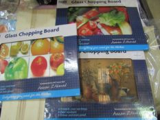 Fusion Food Care Glass Chopping Board See Image For Design New & Packaged