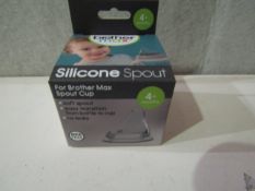 8x Max Brothers 4 Month Plus Silicone Spout, New & Packaged