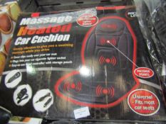 race line heated massage car seat cushion, unchecked in packaging
