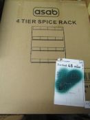 3x Asab 4 Tier Spice Rack, Unchecked & Boxed