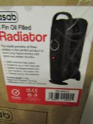 Asab 5 Fin Oil Filled Radiator Black Unchecked & Boxed
