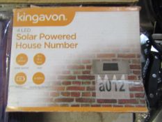 Kingavon 4 LED Solar Powered House Number, Unchecked & Boxed.
