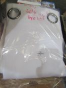 White Eyelet Curtains, Size: 66 x 54cm - Good Condition & Packaged.