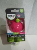 2x Brother Max 2 Drinks In 1 Bottle 12+ Months, Pink - New & Packaged.