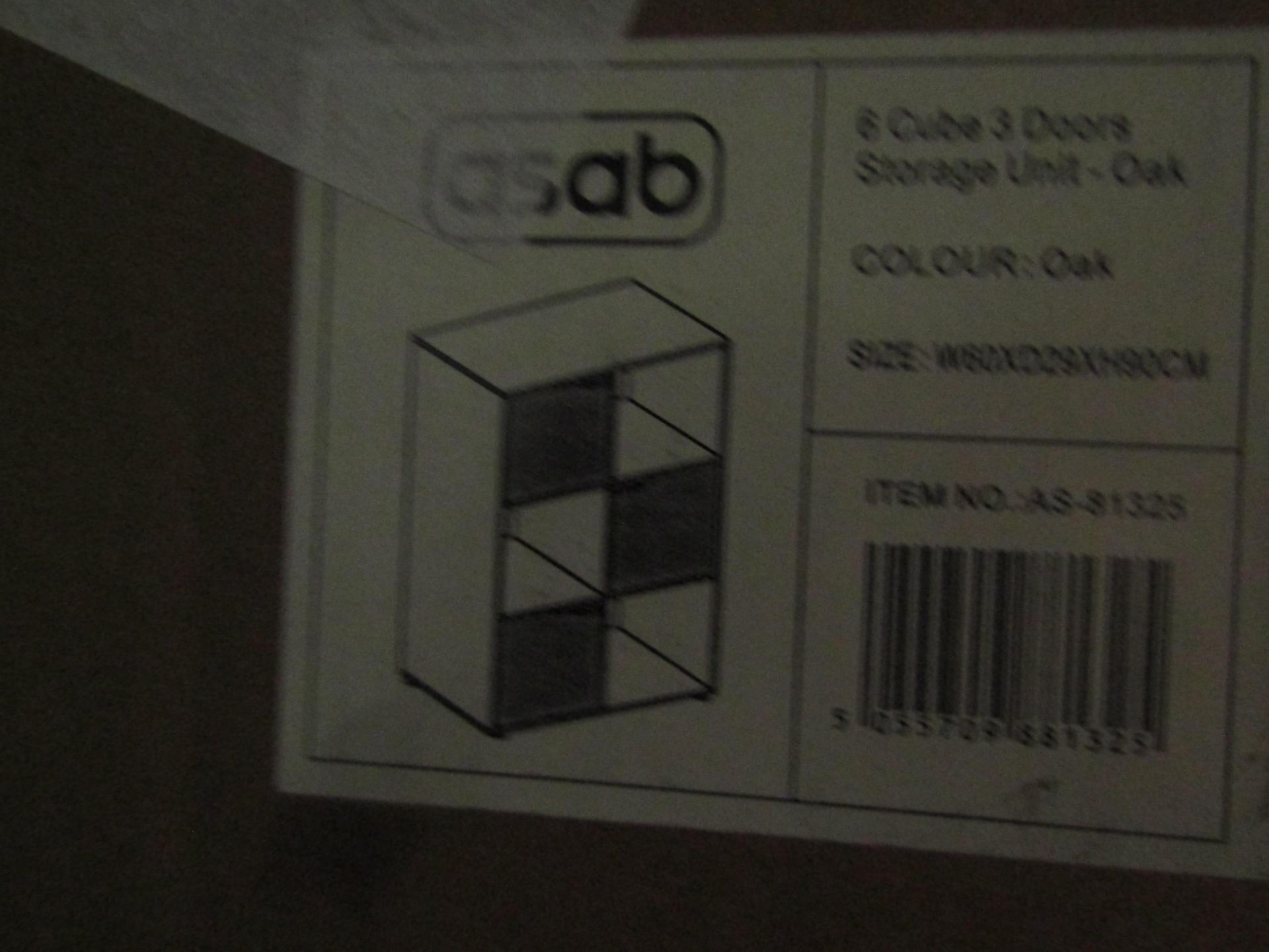 Asab 6 Cube 3 Doors Storage Unit, Unchecked & Boxed.