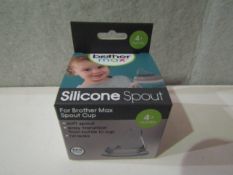 8x Max Brothers 4 Month Plus Silicone Spout, New & Packaged