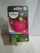 2x Brother Max 2 Drinks In 1 Bottle 12+ Months, Pink - New & Packaged.
