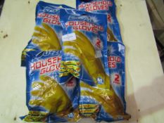 5 X 2PK Household Gloves Size M new