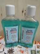 2x 500ml Total Breath Whitening Mouthwash, Mint Flavour - 11/22 - New & Sealed.