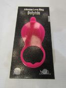 Silicone Love Ring, Dolphin, 10 Function Powerful Vibration, Water proof, New & Boxed.