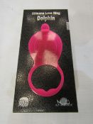 Silicone Love Ring, Dolphin, 10 Function Powerful Vibration, Water proof, New & Boxed.