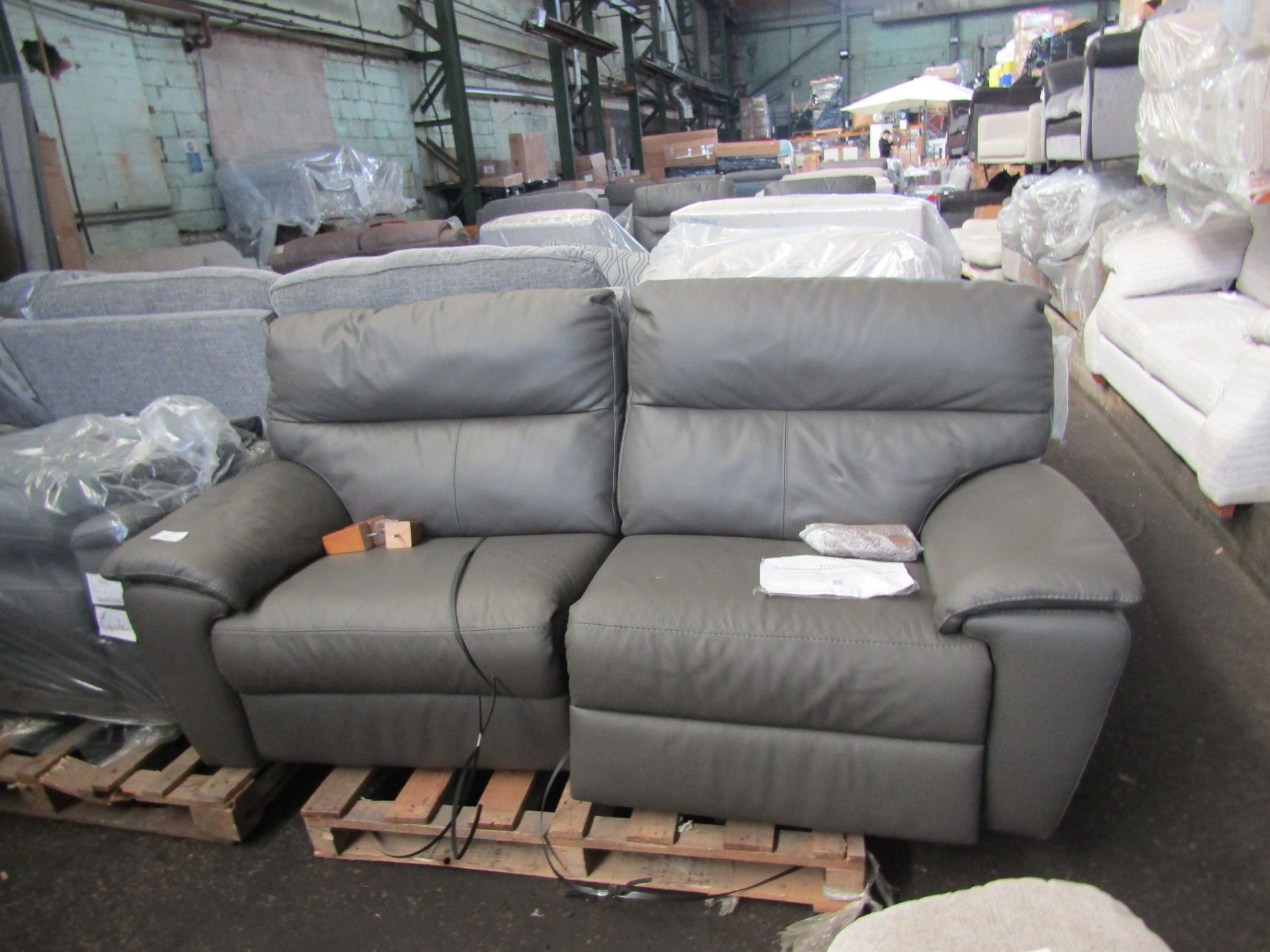 Marco 3 Seater Power Recliner Macadamia Grigio Scuro With Glides RRP 2399SiSi Sisi Italia Marco - Image 2 of 2