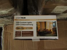 Lightnum LED 3mtr Light curtain with 306 LED and 8 modes, new and boxed.