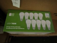 Pack of 10 Lightnum A60  E27 13w LED light bulbs, new and boxed