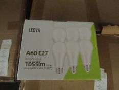 20x Pack of 6 Ledya A60  E27 13w LED light bulbs, new and boxed