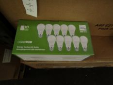 24x Packs of 10 Lightnum A60  E27 13w LED light bulbs, new and boxed