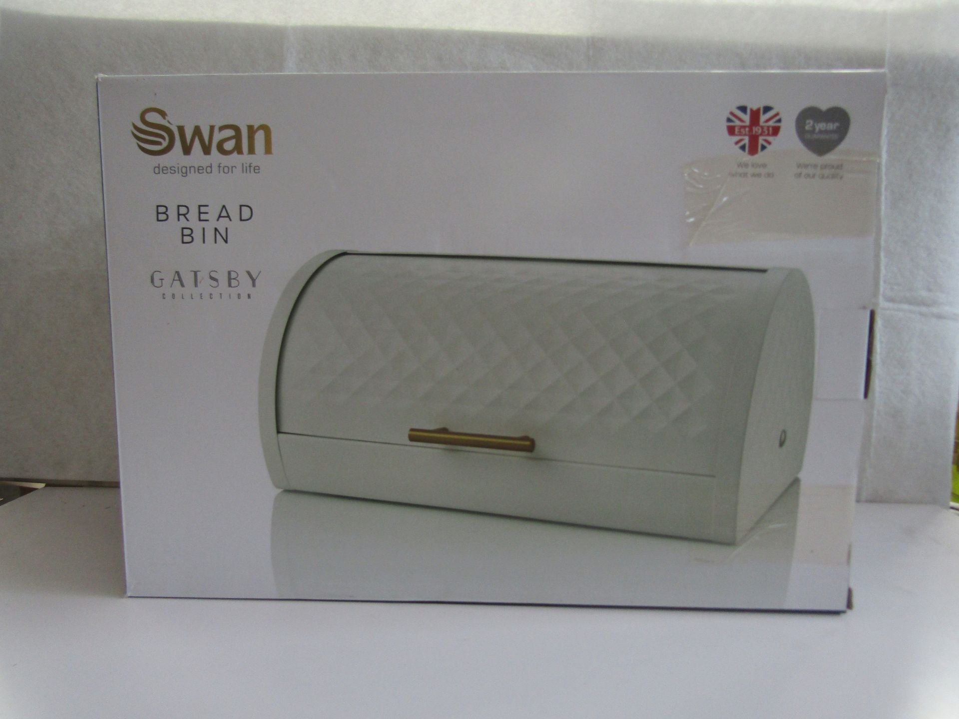 Swan - Gatsby Collection White Breadbin - Unchecked & Boxed.