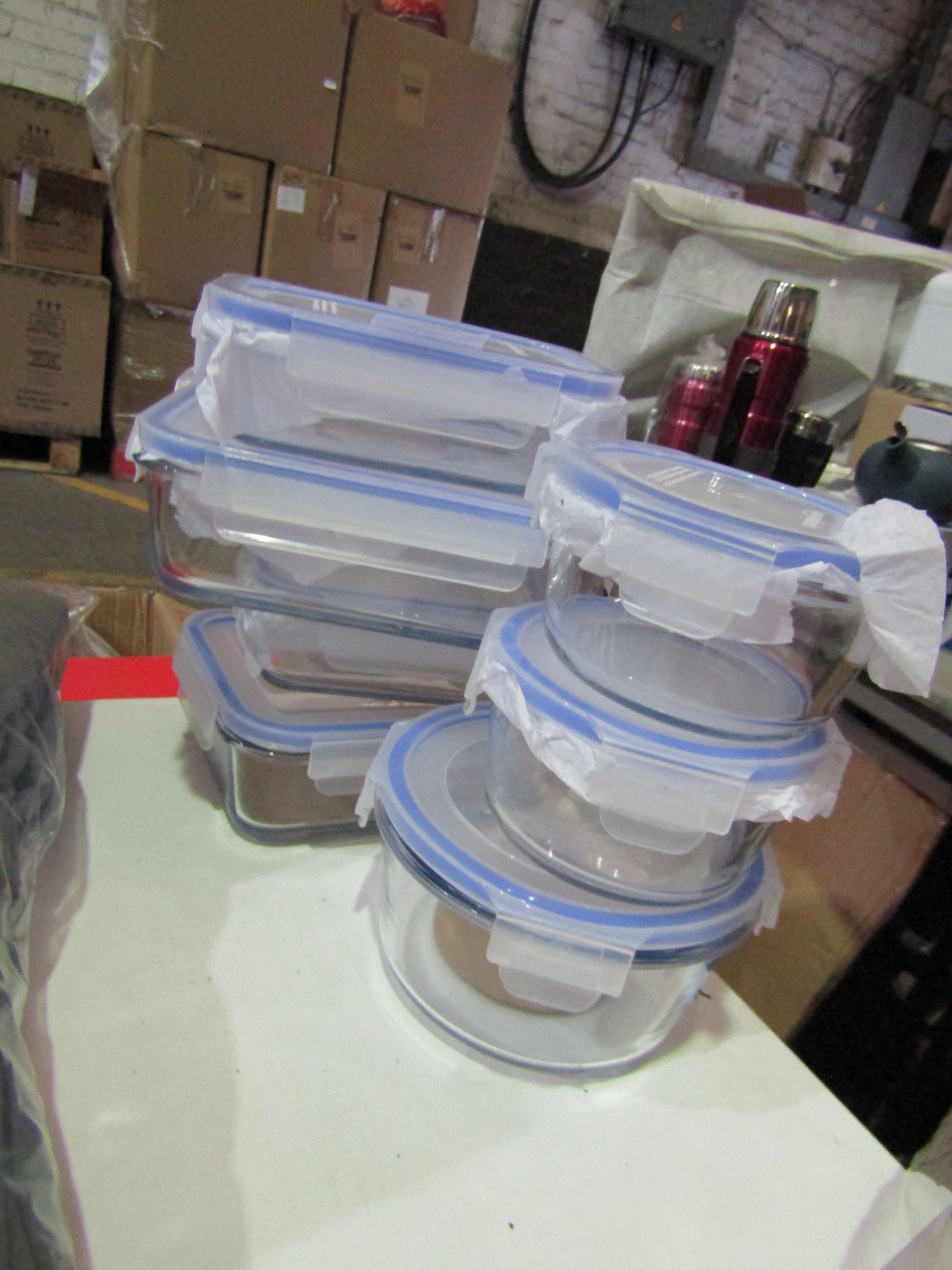 7x Various Plastic Storage Containers With Lids - All Appear To Be Im Good Condition.