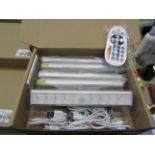 1 x Set of 6 LED ReChargeable Cabinet Lights Colour Changing or Plain White With Remote New & Boxed