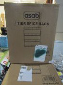 3x Asab 4 Tier Spice Rack, Unchecked & Boxed