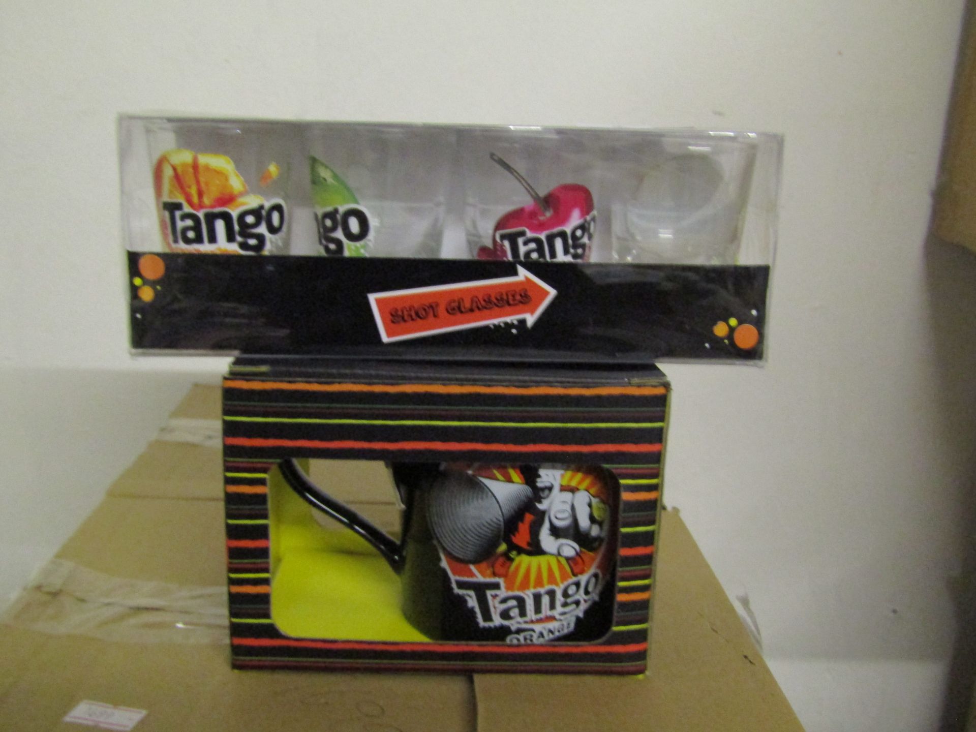 2x Items Being - 1x Tango Orange Mug - 1x Set of 4 Tango Shot Glasses - Both Good Condition &