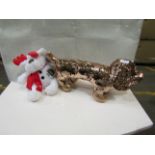 2 X items being 1 X Sequinced Dog Toy & 1 X LED Reindeer Unchecked