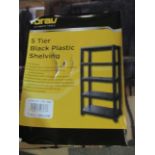 Brav 5-Tier Black Plastic Shelving - Unchecked & Boxed.