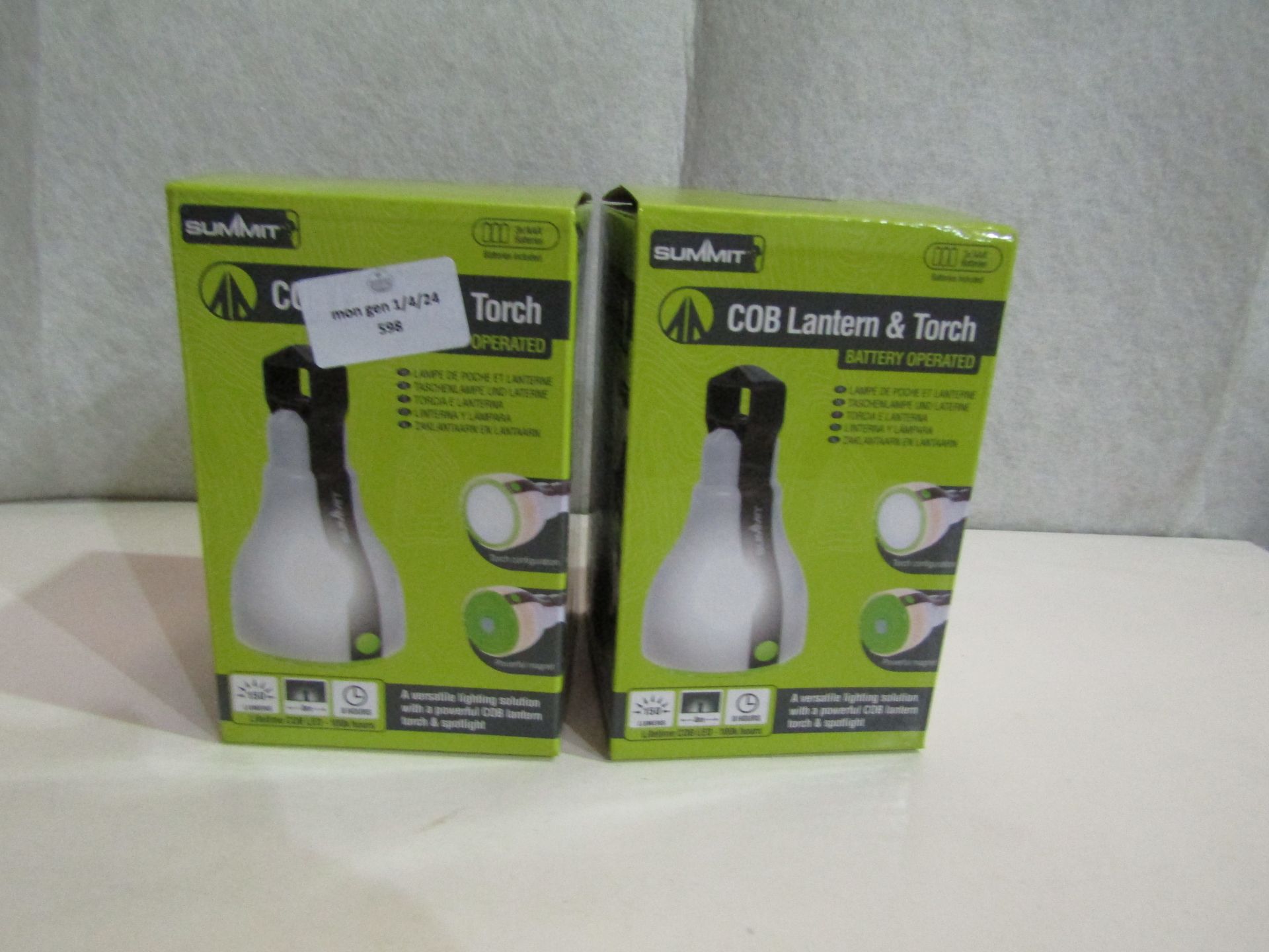 2x Summit Cob Lantern & Torch, Unchecked & Boxed.