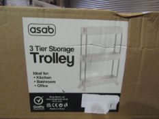 Asab 3-Tier Storage Trolley - Unchecked & Boxed.