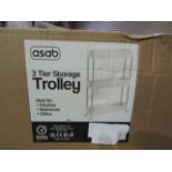 Asab 3-Tier Storage Trolley - Unchecked & Boxed.