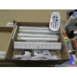 1 x Set of 6 LED ReChargeable Cabinet Lights Colour Changing or Plain White With Remote New & Boxed