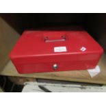 12 " Cash Tin Red Unused No Packaging Has Key