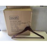 Asab Box Of 10x Dark Wooden Coat Hangers - Good Condition & Boxed.