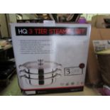 HQ 3-Tier 25cm Steamer Set - Unchecked & Boxed.