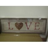 "Love Makes A House A Home" Landscape Canvas 30 x 90cm - Good Condition & Packaged.