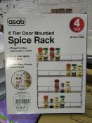 Asab 4-Tier Door Mounted Spice Rack - Unchecked & Boxed.