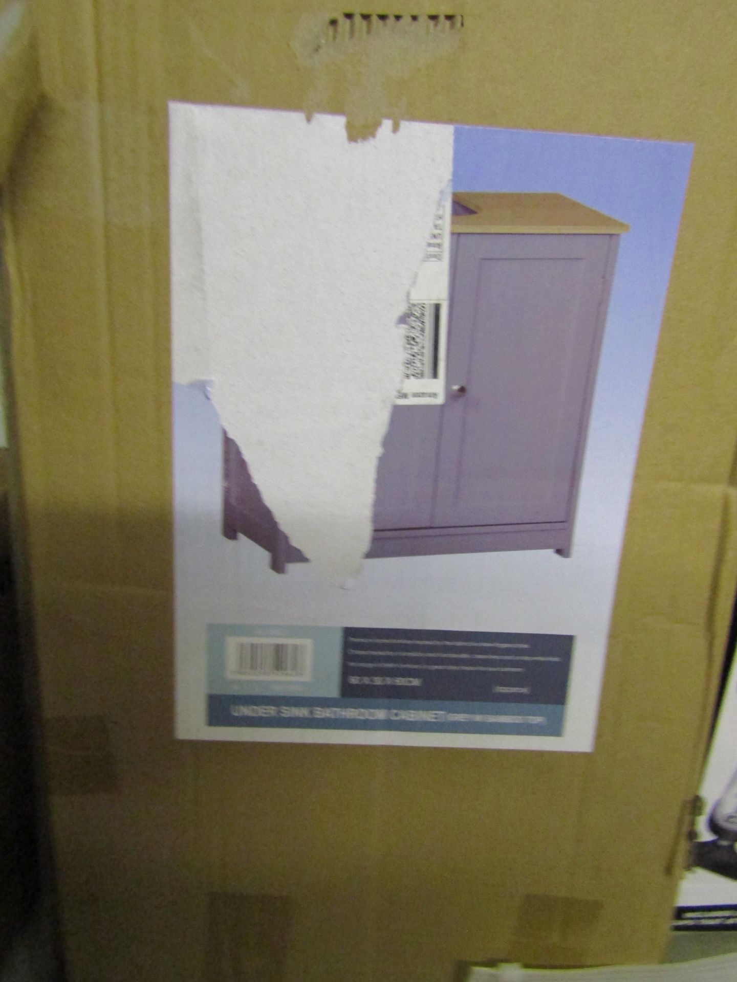 Under Sink Bathroom Cabinet, 34.5x10.7x64.5cm, Unchecked & Boxed