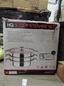 HQ 3-Tier 25cm Steamer Set - Unchecked & Boxed.