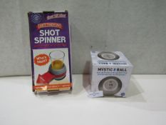 1x Magic 8 Ball, 1x Shot Spinner, Both Unchecked & Boxed.