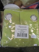 Kguisite Home Furnishings Blackout Eyelet Green Curtains, Size: 66" x 72" - Unchecked & Packaged.