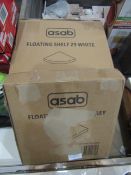 4x Asab Floating Shelves, Unchecked & Boxed 3x White, 1x Grey.