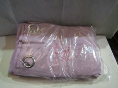 Blush Lined Eyelet Curtains, Size: 66 x 90 - Good Condition & Packaged.